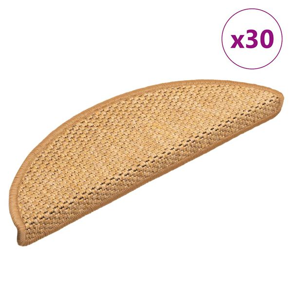 vidaXL Samolepic&iacute; rohože na schody Sisal-Look 30 ks 56x17x3 cm Sisal