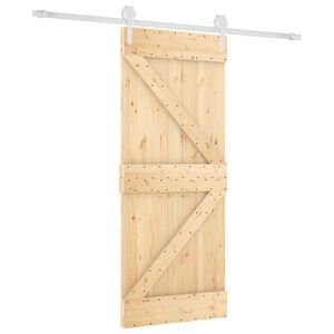 vidaXL Posuvn&eacute; dveře 85 x 210 cm Masivn&iacute; borov&eacute; dřevo (neupraven&eacute;)