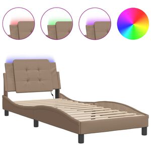vidaXL R&aacute;m postele s LED bez matrace Zadar cappuccino 80 x 200 cm