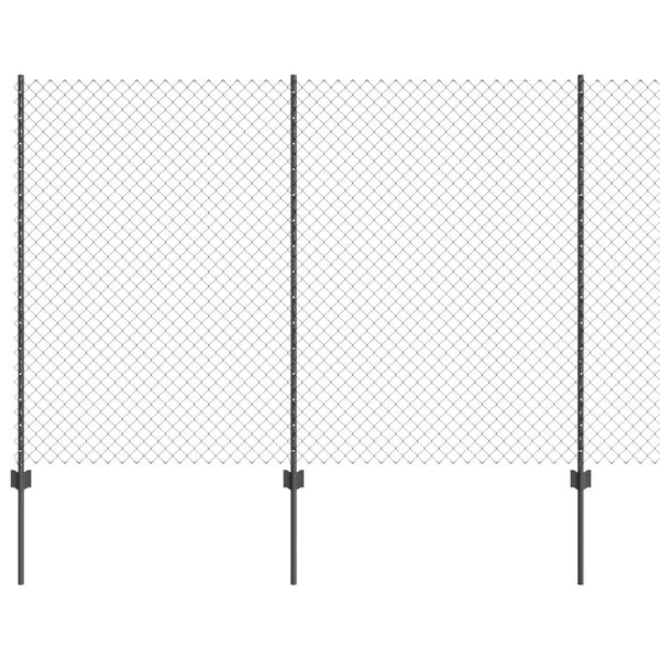 vidaXL Plot s sloupkem &Scaron;ed&aacute; 1,6 x 10 m Ocel a PVC