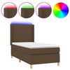 vidaXL Box spring postel s matrac&iacute; a LED tmavě hněd&aacute; 80x200 cm textil