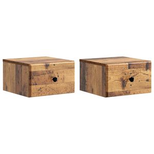 vidaXL N&aacute;stěnn&yacute; nočn&iacute; stolek 2 pcs Star&eacute; dřevo 34,5 x 33 x 20 cm