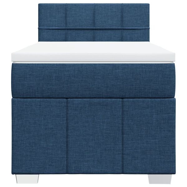 vidaXL Box spring postel s matrac&iacute; modr&aacute; 90x200 cm textil