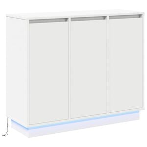 vidaXL LED komoda B&iacute;l&aacute; 90 x 32 x 75 cm kompozitn&iacute; dřevo