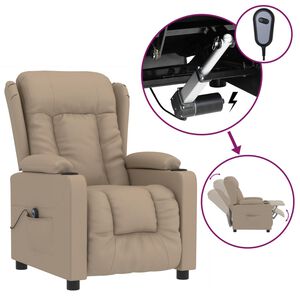 vidaXL Elektrick&eacute; polohovac&iacute; křeslo cappuccino uměl&aacute; kůže