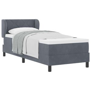 vidaXL Postel s boxspringem s čelo Tmavě &scaron;ed&aacute; 80 x 200 cm samet