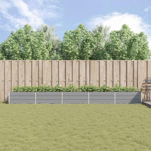 vidaXL Truhl&iacute;k Světle &scaron;ed&aacute; 195 x 100 x 45 cm Pozinkovan&aacute; ocel