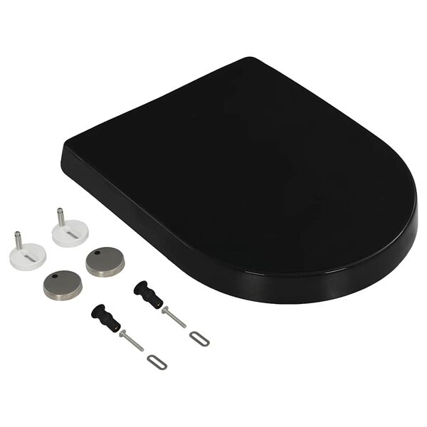 vidaXL Toaletní sedátko pomalé sklápění rychloupínací černé