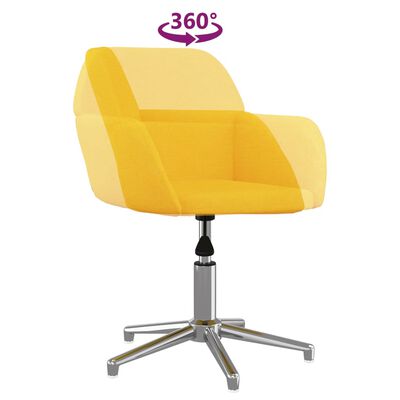 vidaXL Otočná kancelářská židle světle žlutá textil