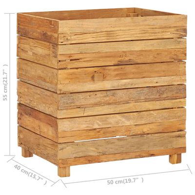 vidaXL Vyvýšený záhon 50 x 40 x 55 cm masivní teakové dřevo a ocel
