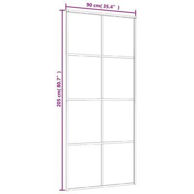 vidaXL Posuvné dveře černé 90 x 205 cm ESG sklo a hliník
