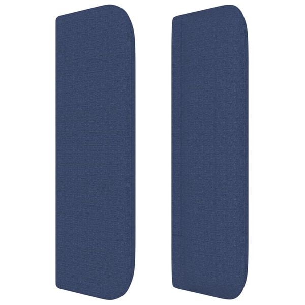 vidaXL Čelo postele typu u&scaron;&aacute;k modr&eacute; 103 x 16 x 78/88 cm textil