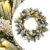 vidaXL V&aacute;nočn&iacute; věnec Zelen&aacute; a b&iacute;l&aacute; &Oslash; 50 cm PVC a PE 25 LED