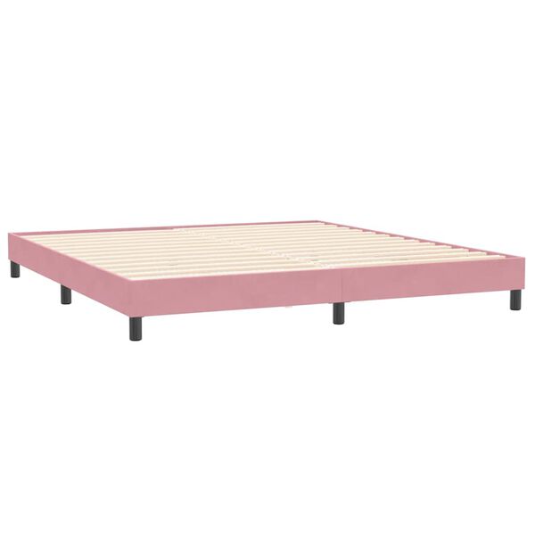 vidaXL Box spring postel s matrac&iacute; růžov&aacute; 200x210 cm samet