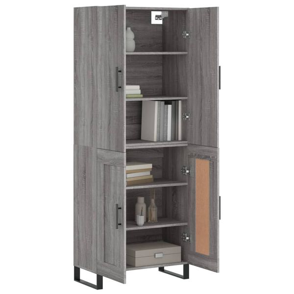 vidaXL Skř&iacute;ň highboard &scaron;ed&aacute; sonoma 69,5 x 34 x 180 cm kompozitn&iacute; dřevo