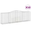 vidaXL Klenut&eacute; gabionov&eacute; ko&scaron;e 10ks 400x50x120/140cm pozinkovan&eacute; železo