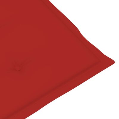 vidaXL Zahradní židle 2 ks s červenými poduškami masivní teak