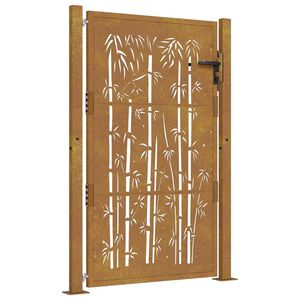 vidaXL Zahradní brána 100 x 150 cm corten ocel bambusový design