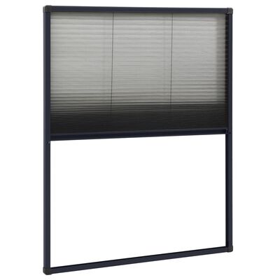 vidaXL Plisovaná okenní síť proti hmyzu hliník antracitová 60 x 80 cm