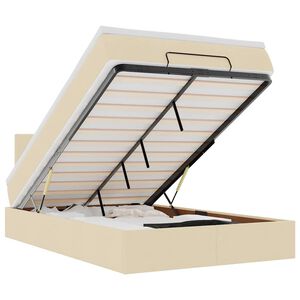 vidaXL Otomansk&aacute; postel s matrac&iacute; & LEDs kr&eacute;mov&aacute; 120x190cm l&aacute;tka