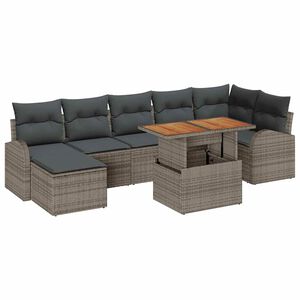 vidaXL Sada zahradn&iacute;ch pohovek s pol&scaron;t&aacute;řem 8 pcs &Scaron;ed&aacute;