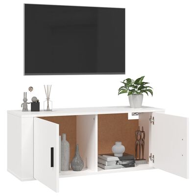 vidaXL Nástěnná TV skříňka bílá 100x34,5x40 cm