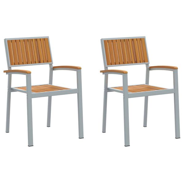 vidaXL Zahradní křeslo 2 pcs Hnědá 56 x 57 x 87 cm