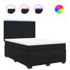 vidaXL Box spring postel s matrac&iacute; čern&aacute; 160x200 cm samet