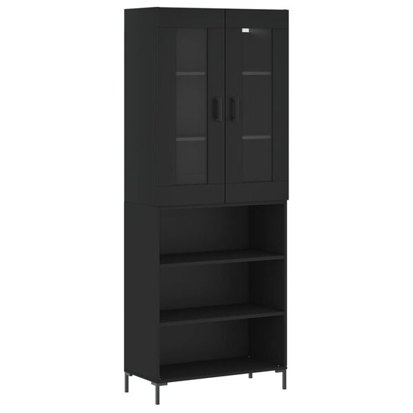 vidaXL Skř&iacute;ň highboard čern&aacute; 69,5 x 34 x 180 cm kompozitn&iacute; dřevo