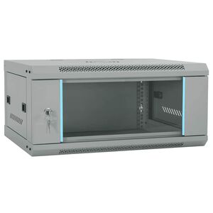 vidaXL S&iacute;ťov&yacute; kabinet s &uacute;loži&scaron;těm &Scaron;ed&aacute; 60 x 45 x 28 cm Ocel
