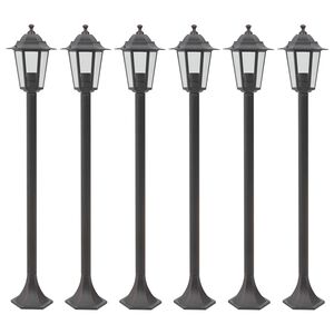 vidaXL Zahradn&iacute; sloupov&eacute; lampy 6 ks E27 110 cm hlin&iacute;kov&eacute; bronzov&eacute;