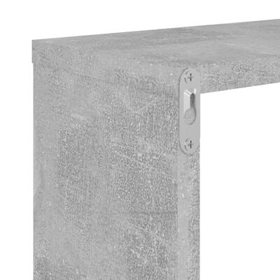vidaXL Nástěnné krychlové police 4 ks betonově šedé 26 x 15 x 26 cm
