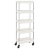 vidaXL Kuchyňsk&yacute; voz&iacute;k s 5 patry b&iacute;l&yacute; 42x29x128 cm železo a ABS