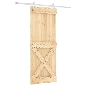 vidaXL Posuvn&eacute; dveře 80 x 210 cm Masivn&iacute; borov&eacute; dřevo (neupraven&eacute;)