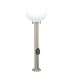 vidaXL Sloupkov&eacute; sv&iacute;tidlo se z&aacute;suvkou 80 cm nerezov&aacute; ocel IP44