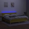 vidaXL Box spring postel s matrac&iacute; a LED zelen&aacute; 180x200 cm textil