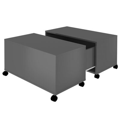 vidaXL Konferenční stolek šedý vysoký lesk 75x75x38 cm dřevotříska