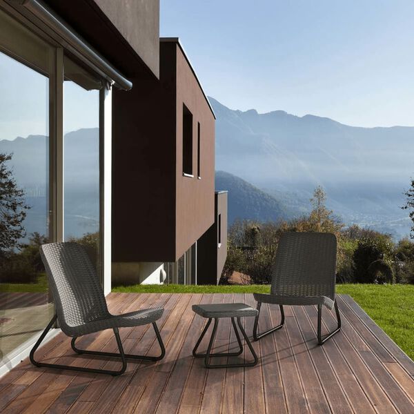 Keter Set n&aacute;bytku na terasu 3 kusy Rio grafitov&yacute;