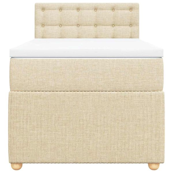 vidaXL Box spring postel s matrací krémová 80 x 200 cm textil