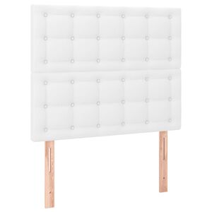 vidaXL Čelo postele b&iacute;l&eacute; 80x5x118/128 cm uměl&aacute; kůže