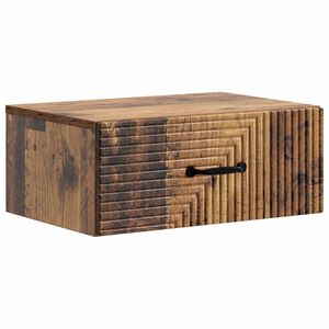 vidaXL N&aacute;stěnn&yacute; nočn&iacute; stolek se z&aacute;suvkou Star&eacute; dřevo 49 x 34,5 x 20 cm