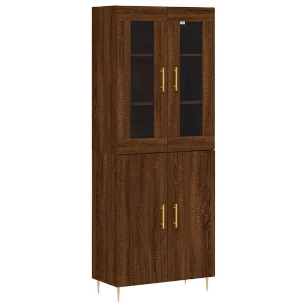 vidaXL Skř&iacute;ň highboard hněd&yacute; dub 69,5 x 34 x 180 cm kompozitn&iacute; dřevo
