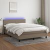 vidaXL Box spring postel s matrac&iacute; a LED taupe 140x190 cm textil