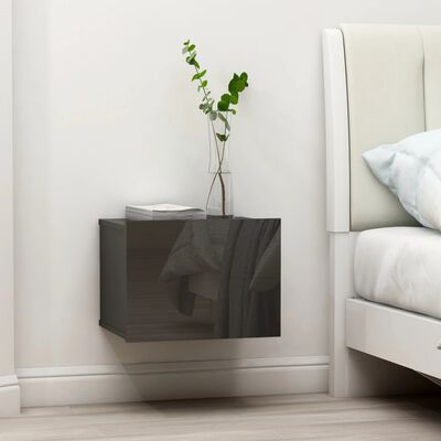 vidaXL Noční stolek šedý s vysokým leskem 40 x 30 x 30 cm dřevotříska
