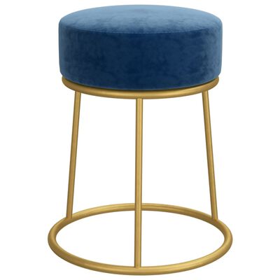 vidaXL Kulatá stolička modrá samet