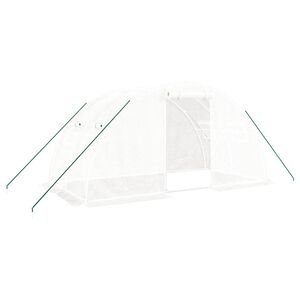 vidaXL Sklen&iacute;k s ocelov&yacute;m r&aacute;mem b&iacute;l&yacute; 8 m&sup2; 4 x 2 x 2 m