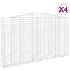 vidaXL Klenut&eacute; gabionov&eacute; ko&scaron;e 4 ks 400x30x220/240cm pozinkovan&eacute; železo