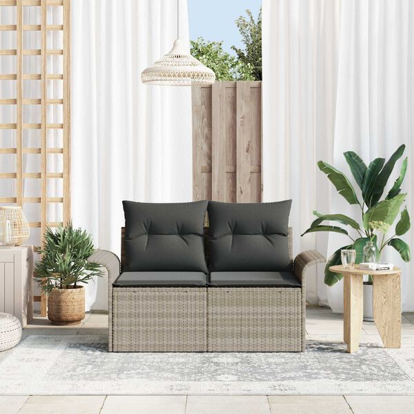 vidaXL Zahradní sofa Světle šedá 141 x 62 x 69 cm polyratan