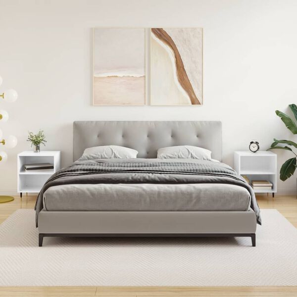 vidaXL Nočn&iacute; stolky 2 ks b&iacute;l&eacute; vysok&yacute; lesk 40x30x50 cm kompozitn&iacute; dřevo