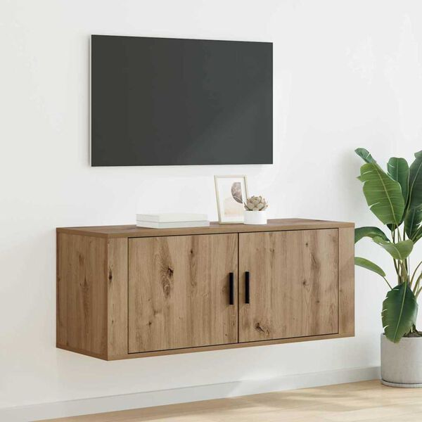 vidaXL N&aacute;stěnn&yacute; TV kabinet N&aacute;stěnn&yacute; Artisanov&yacute; dub 100 x 34,5 x 40 cm